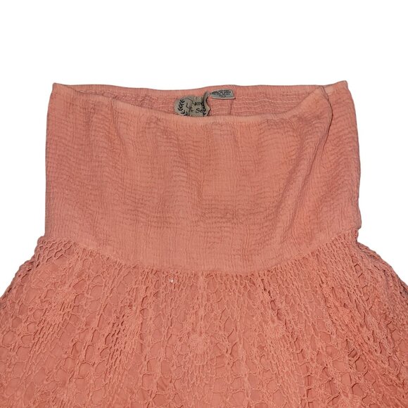 Bohemian Coral Lace Strapless Skirt/Dress By‎ Life Style Embroidered crochet - Picture 2 of 5